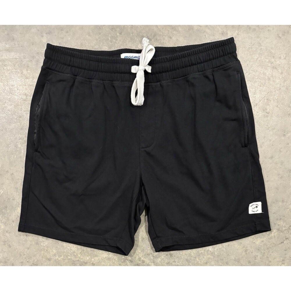 Maamgic Men’s XL Drawstring Sweat Shorts Zipper Pockets Lounge Wear Black
